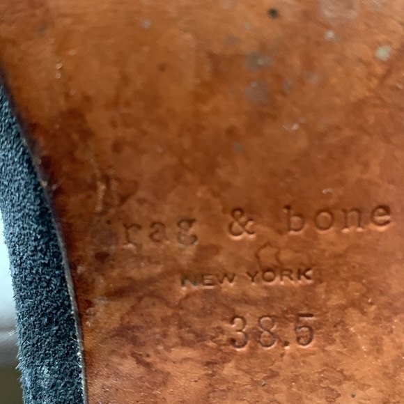 Rag & Bone Black Suede Nubuk Leather Newbury Ankle Boots Women Size 8.5 EUR 38.5 - Picture 15 of 15